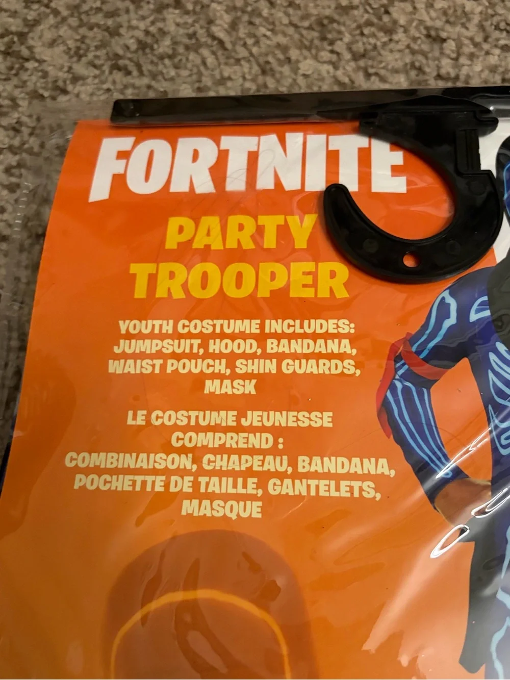 Fortnite party trooper costume in kids medium 8/10 NEW